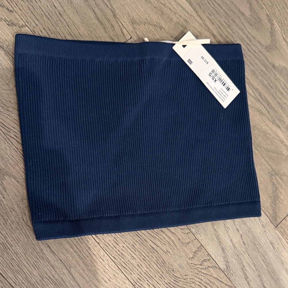 Navy Blue Ribbed Women's tube top